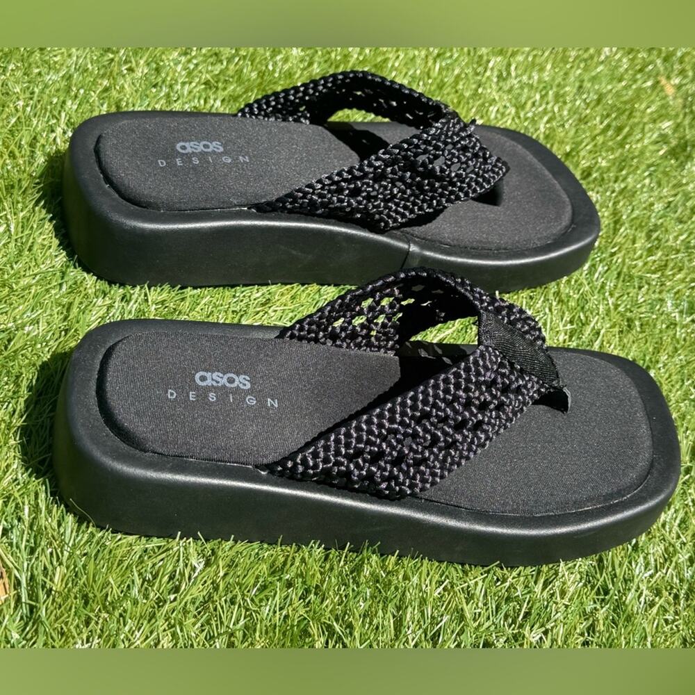 ASOS Black Woven Sandals